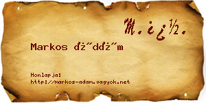 Markos Ádám névjegykártya