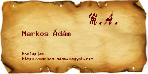 Markos Ádám névjegykártya